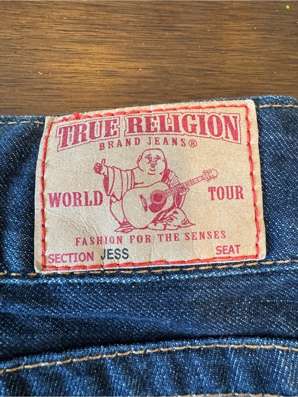 True Religion Womens Jess Shorts Dark Blue Denim Jean Cuffed Shorts Size 32 - Picture 2 of 10